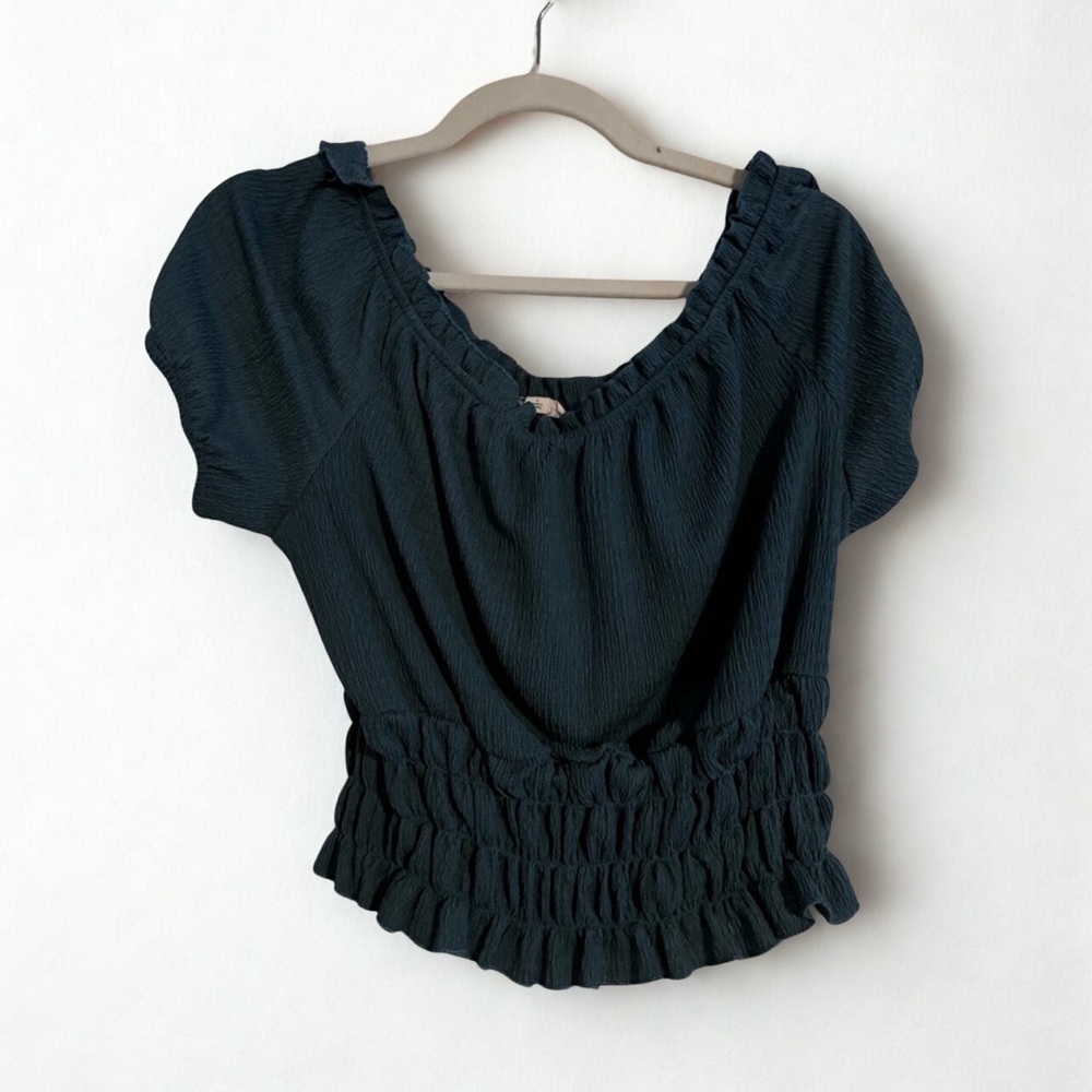 The General Good Piper Green Off Shoulder Blouse